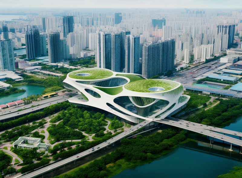 绿色概念城市特色建筑俯视图摄影图,高清,摄影图,摄影图片,图片大全,摄影图免费下载